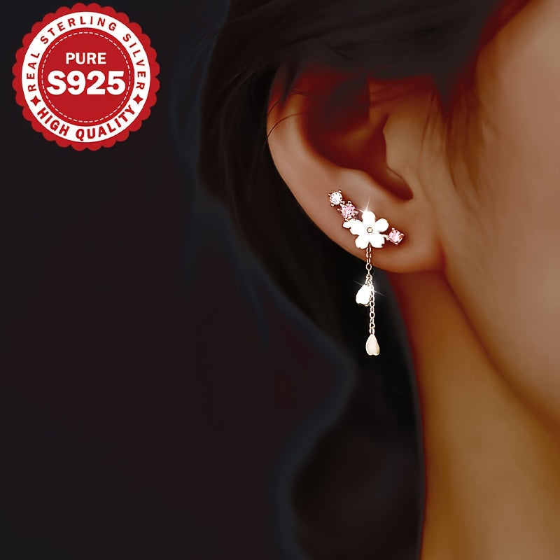 Vivian Cherry Blossom Tassel Earrings