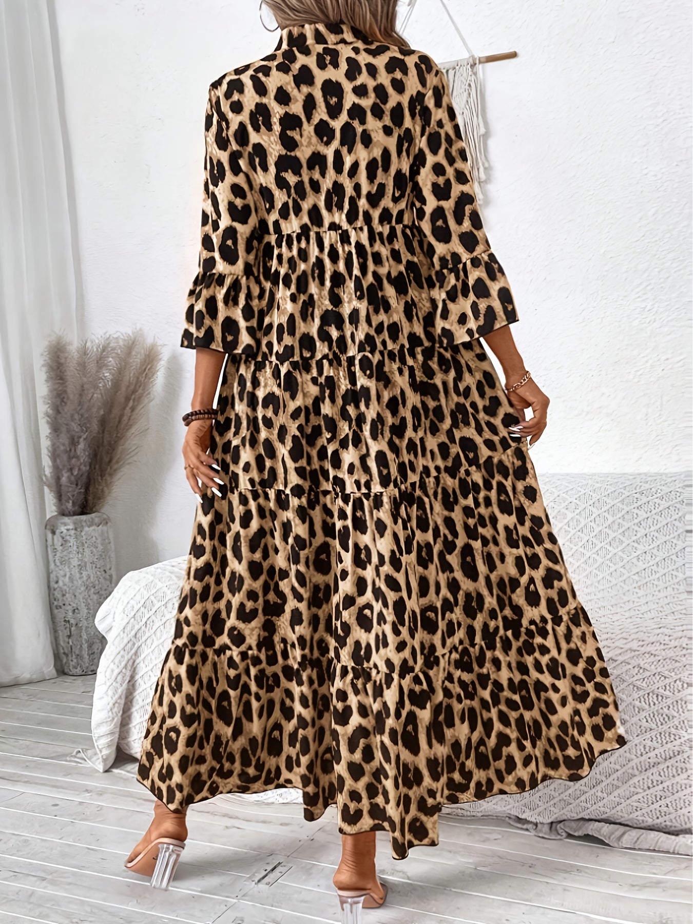 Melpomene Leopard Print Midi Dress