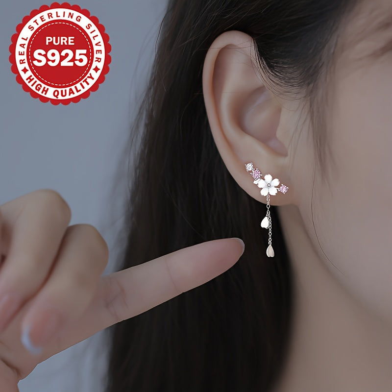 Vivian Cherry Blossom Tassel Earrings