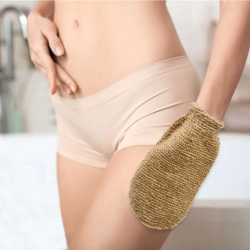 Natural Sisal Exfoliating Back Scrubber and Bath Glove Set