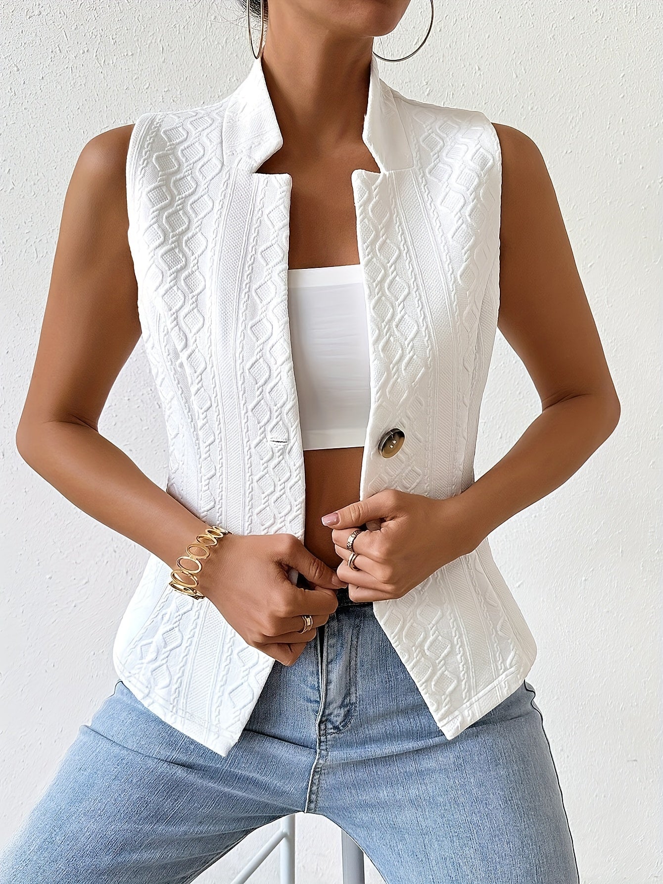 Anastasia Polyester Blazer Vest