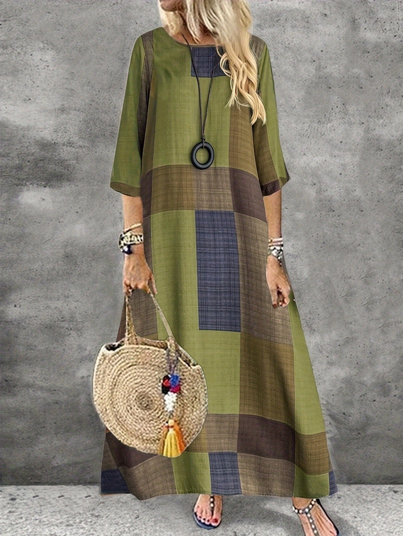 Nikoleta Vintage Print Maxi Dress