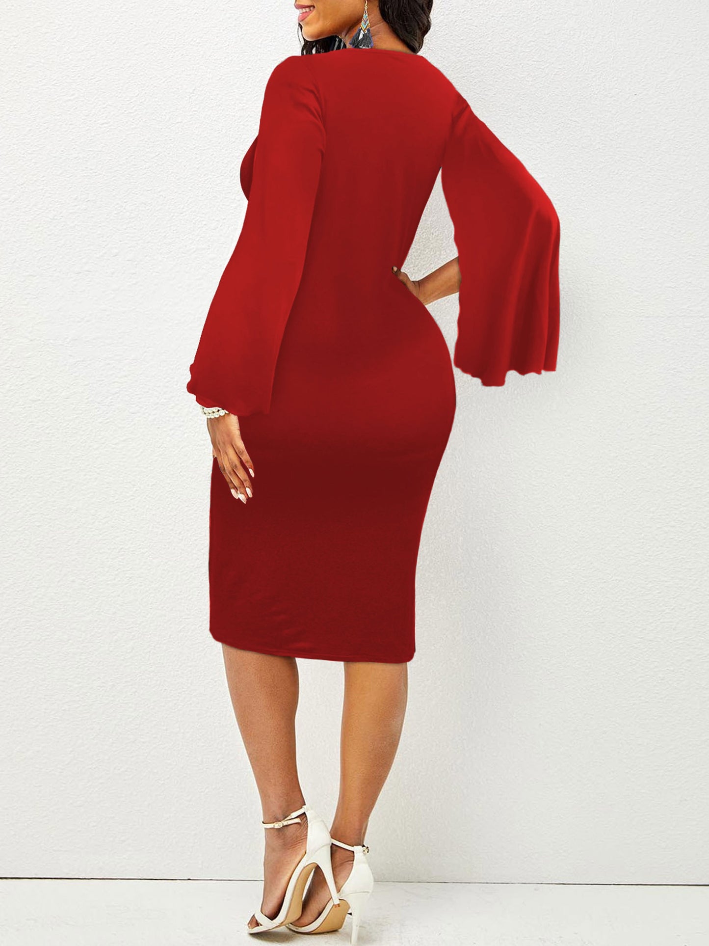 Kyriaki Bodycon Dress with Split Cuffs