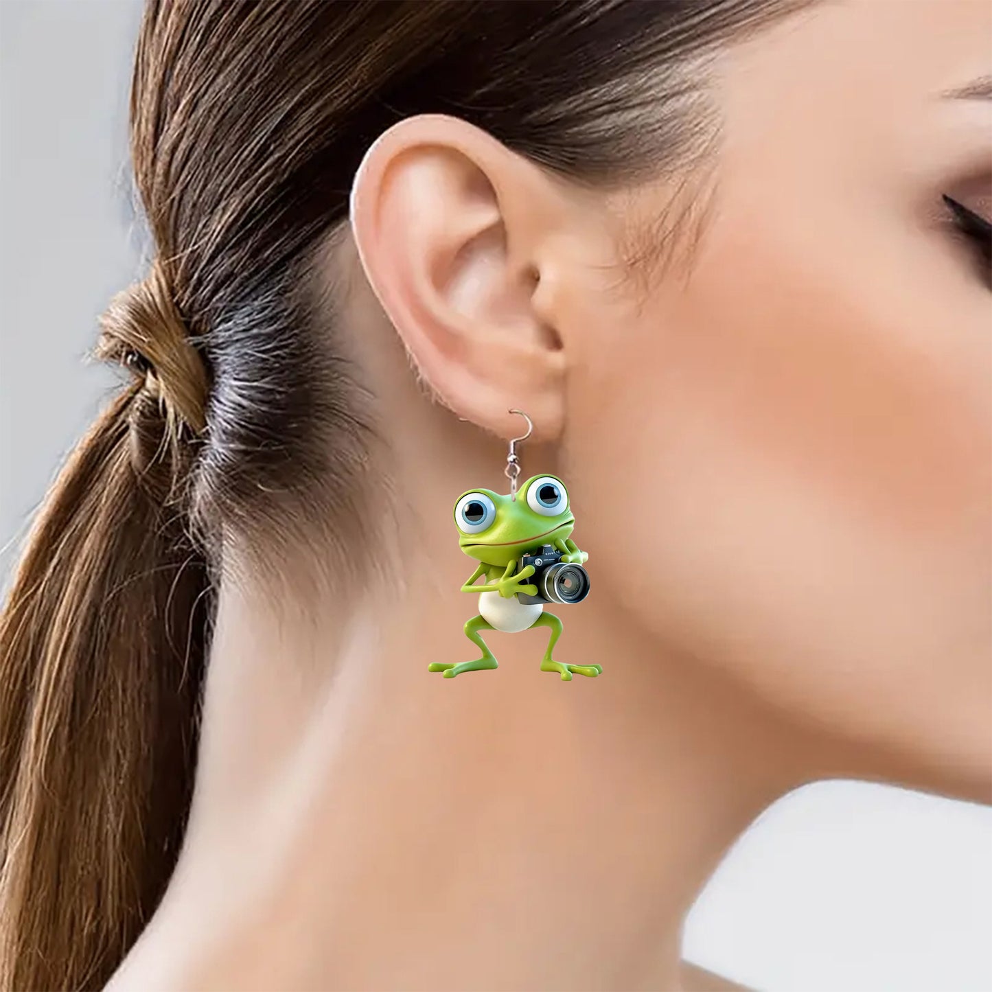 Frog Camera Earrings