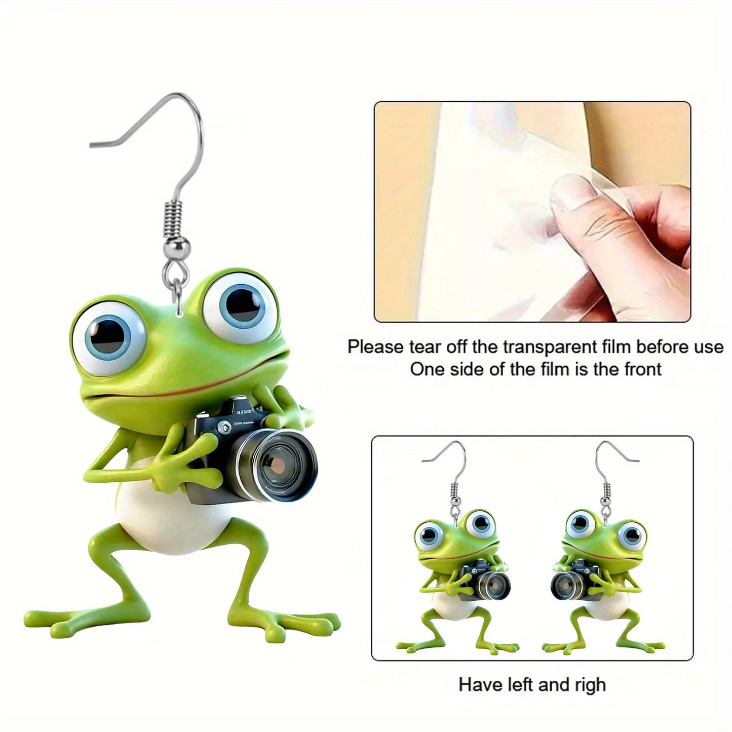 Frog Camera Earrings