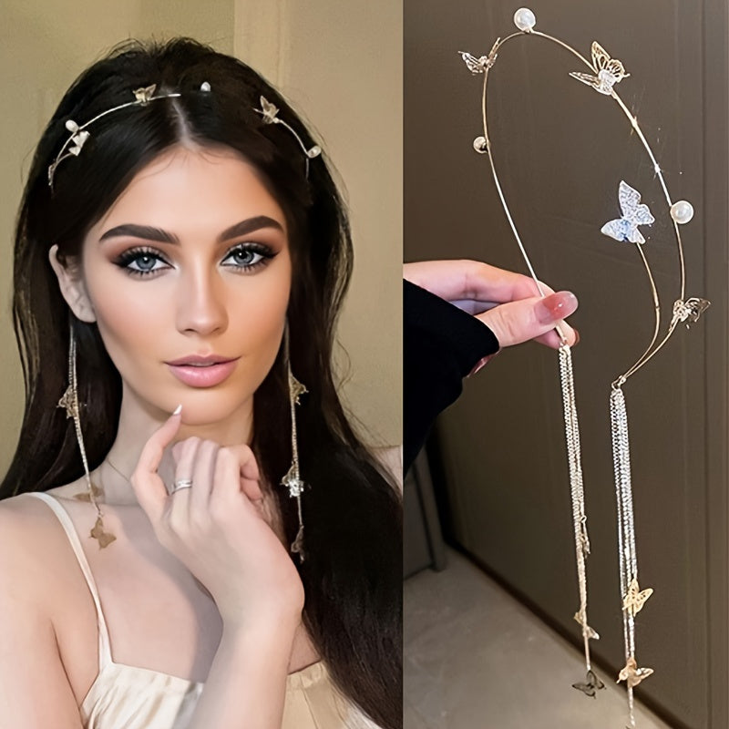 Lewiza Elegant Butterfly Tassel Hairband