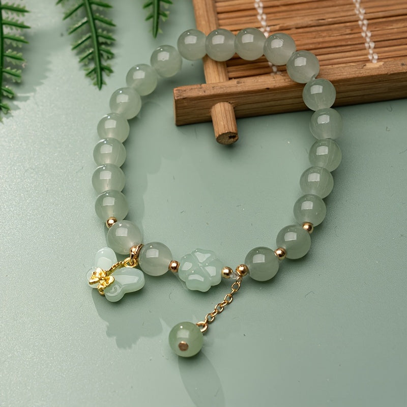 Hazel Green Jade Beaded Bracelet