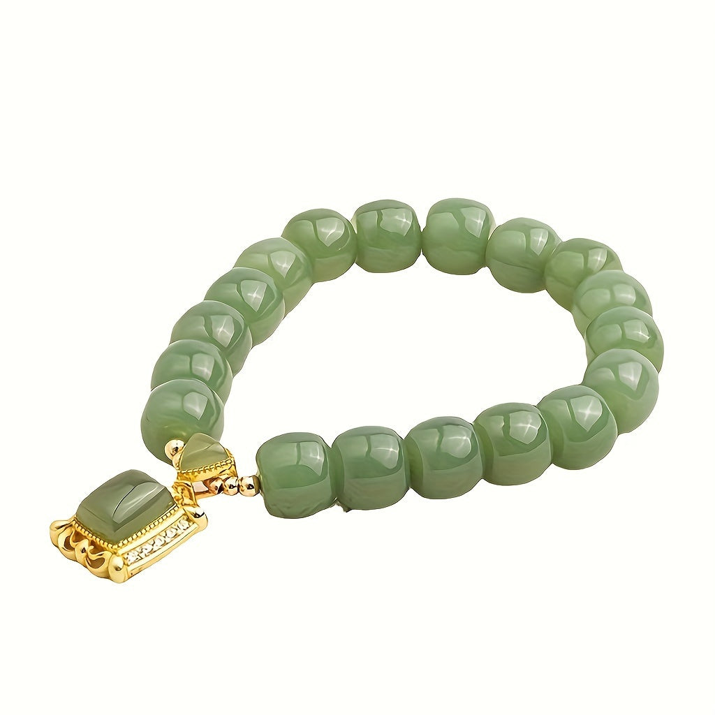 Hazel Green Jade Beaded Bracelet
