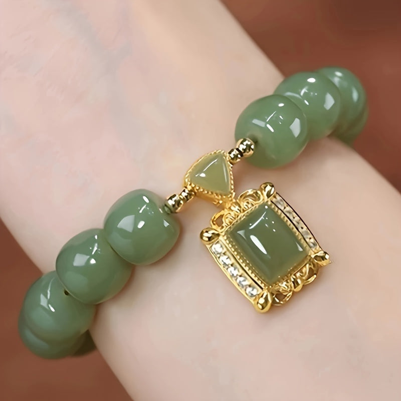 Hazel Green Jade Beaded Bracelet