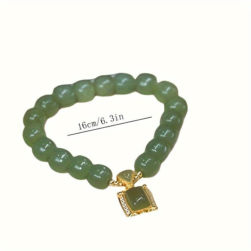 Hazel Green Jade Beaded Bracelet