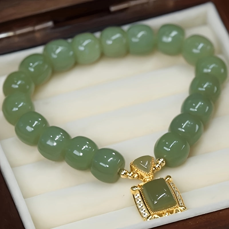 Hazel Green Jade Beaded Bracelet