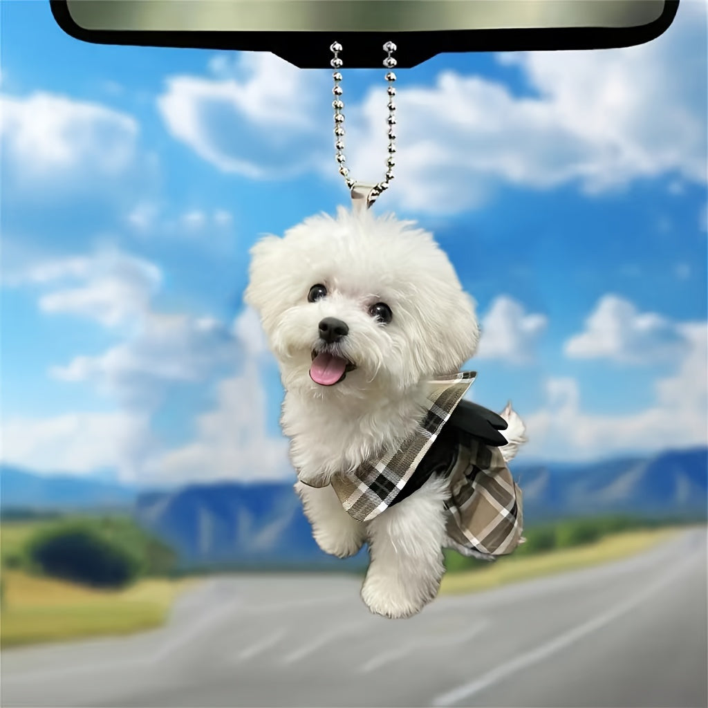 Cute Puppy Dog Car Mirror Charm Decoration