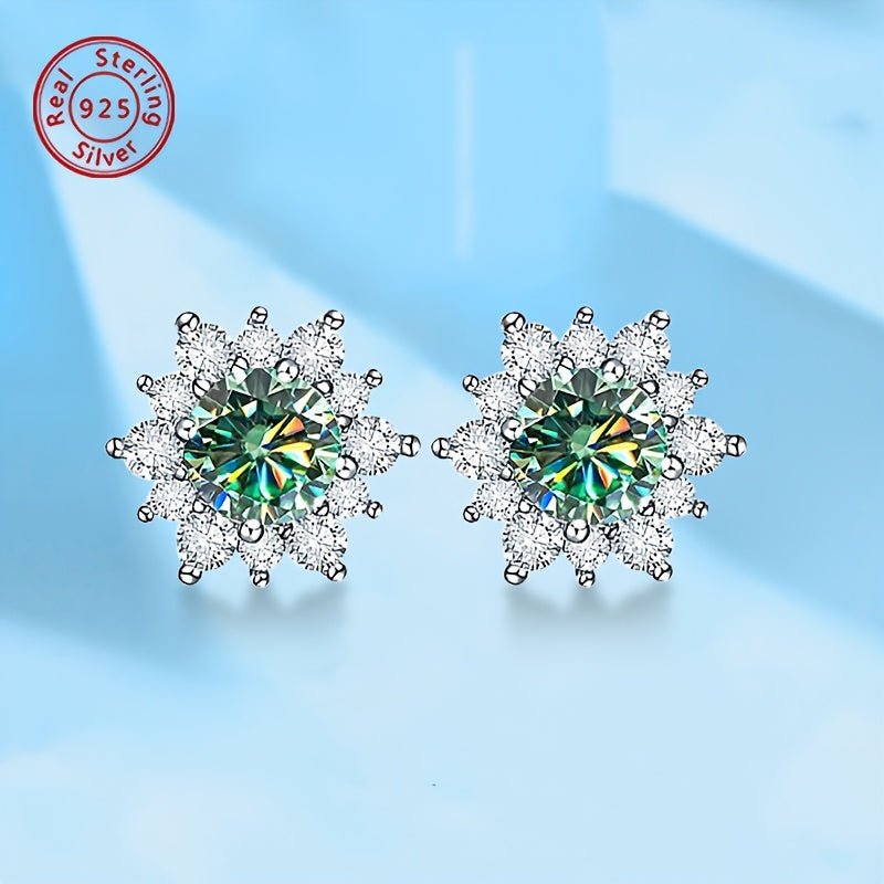 Maeve Silver Moissanite Stud Earrings