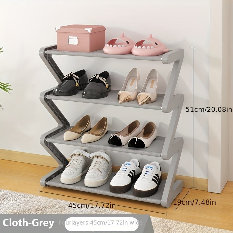 4-Tier Z-Shaped Shoe Rack