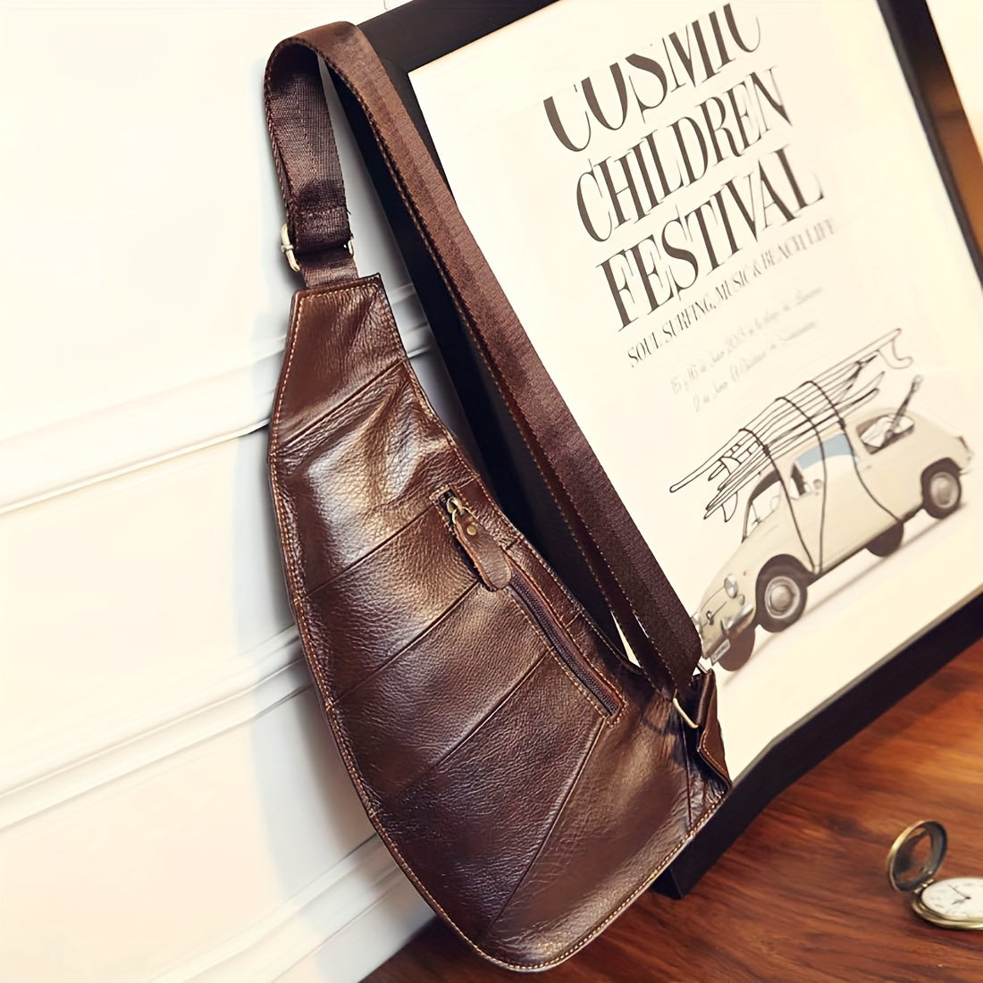 Vintage Genuine Leather Sling Bag