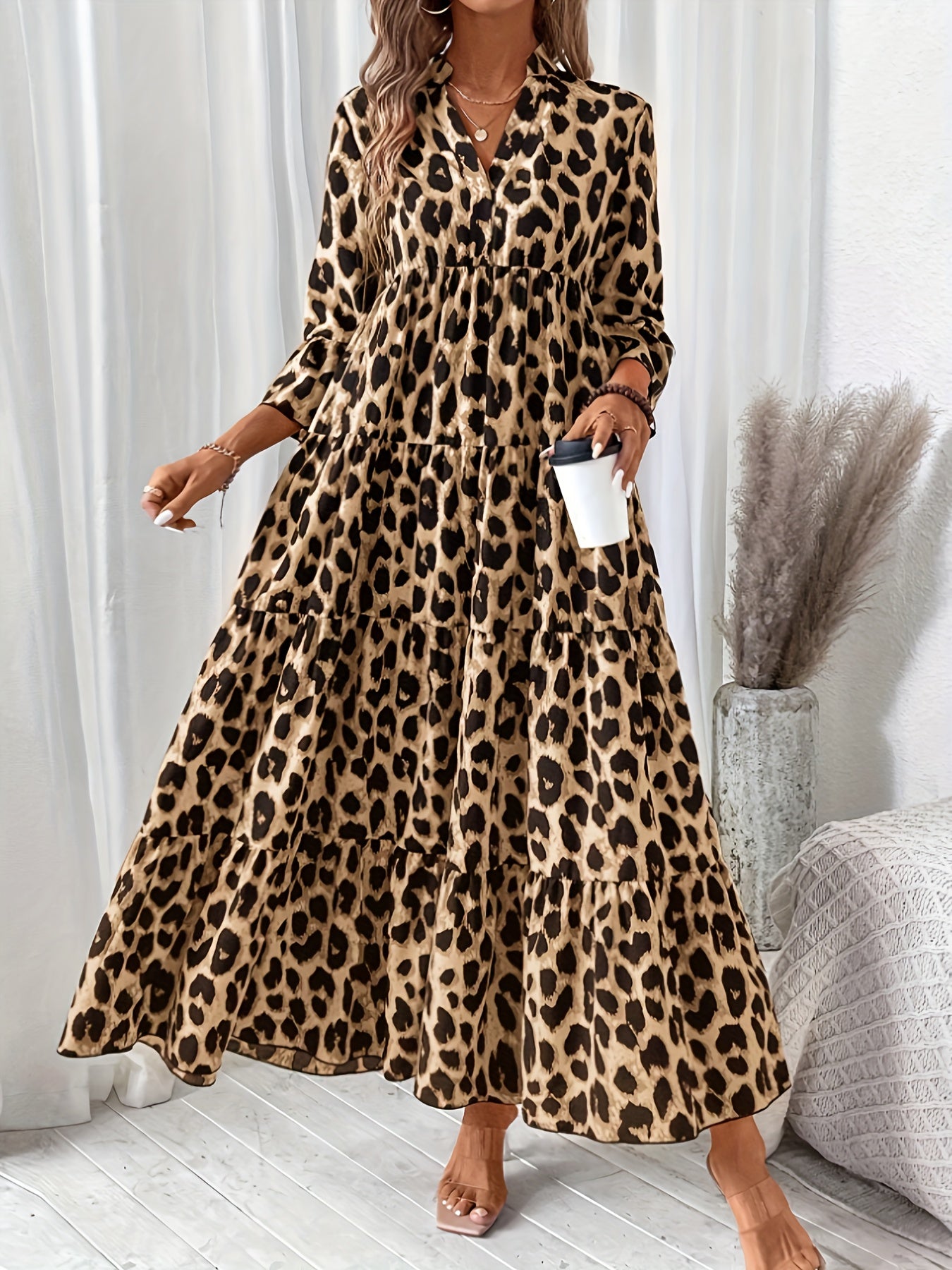 Melpomene Leopard Print Midi Dress