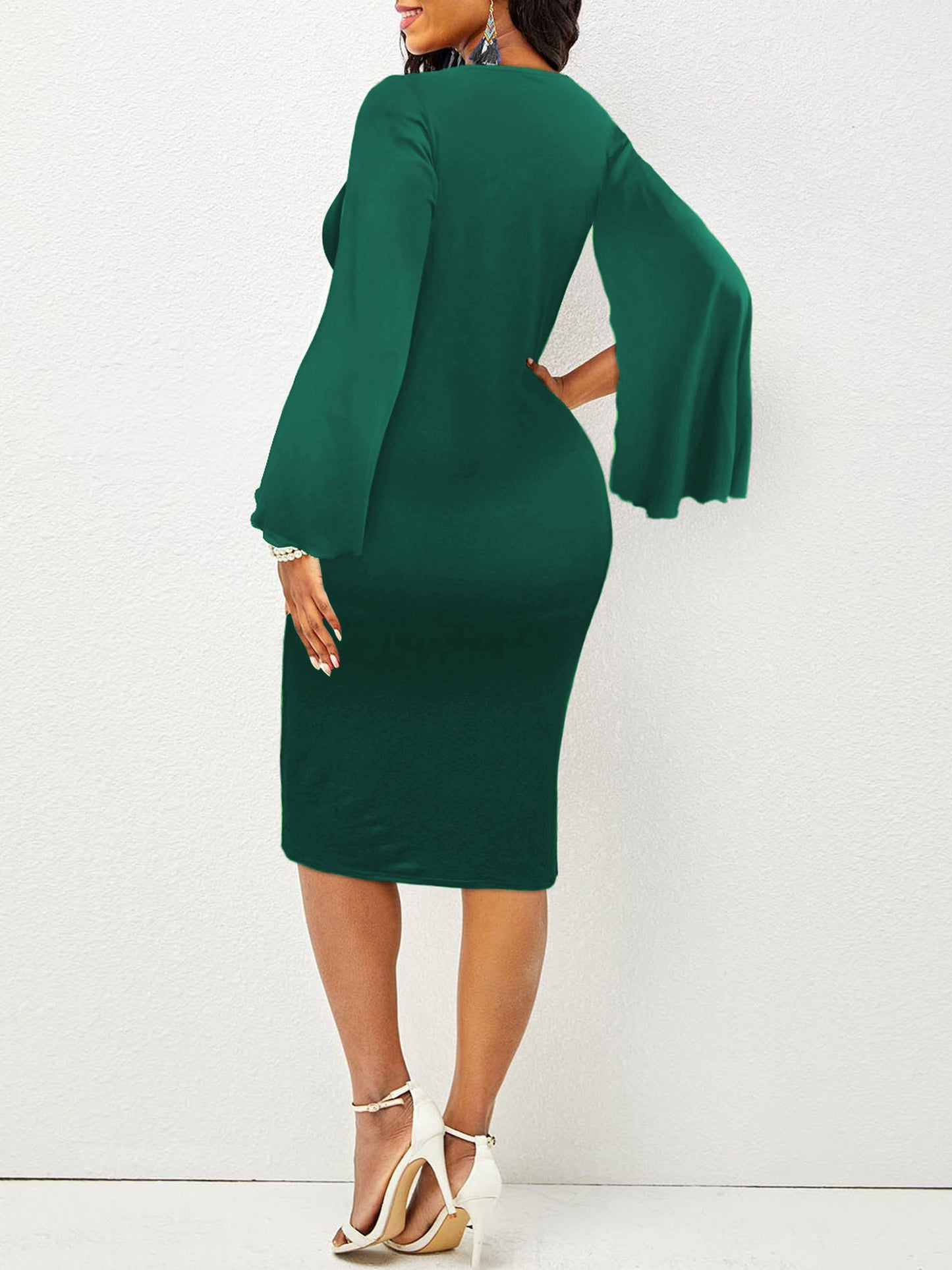 Kyriaki Bodycon Dress with Split Cuffs