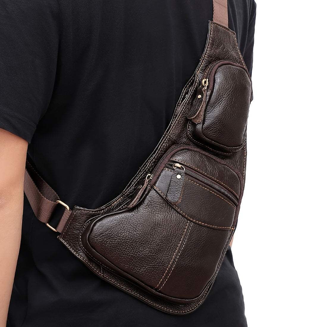 Vintage Genuine Leather Sling Bag
