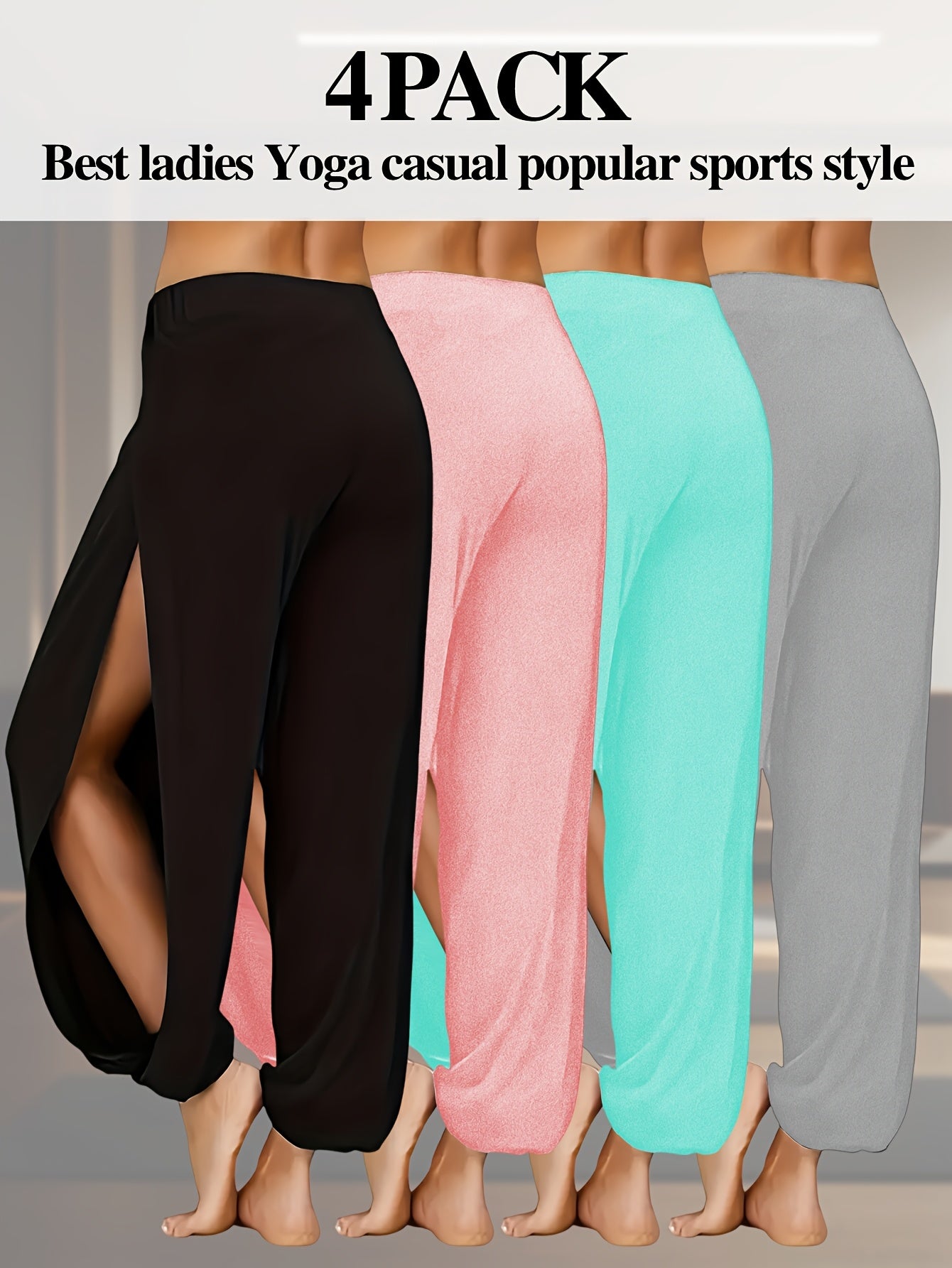 Yoga Leggings with Thigh-High Split