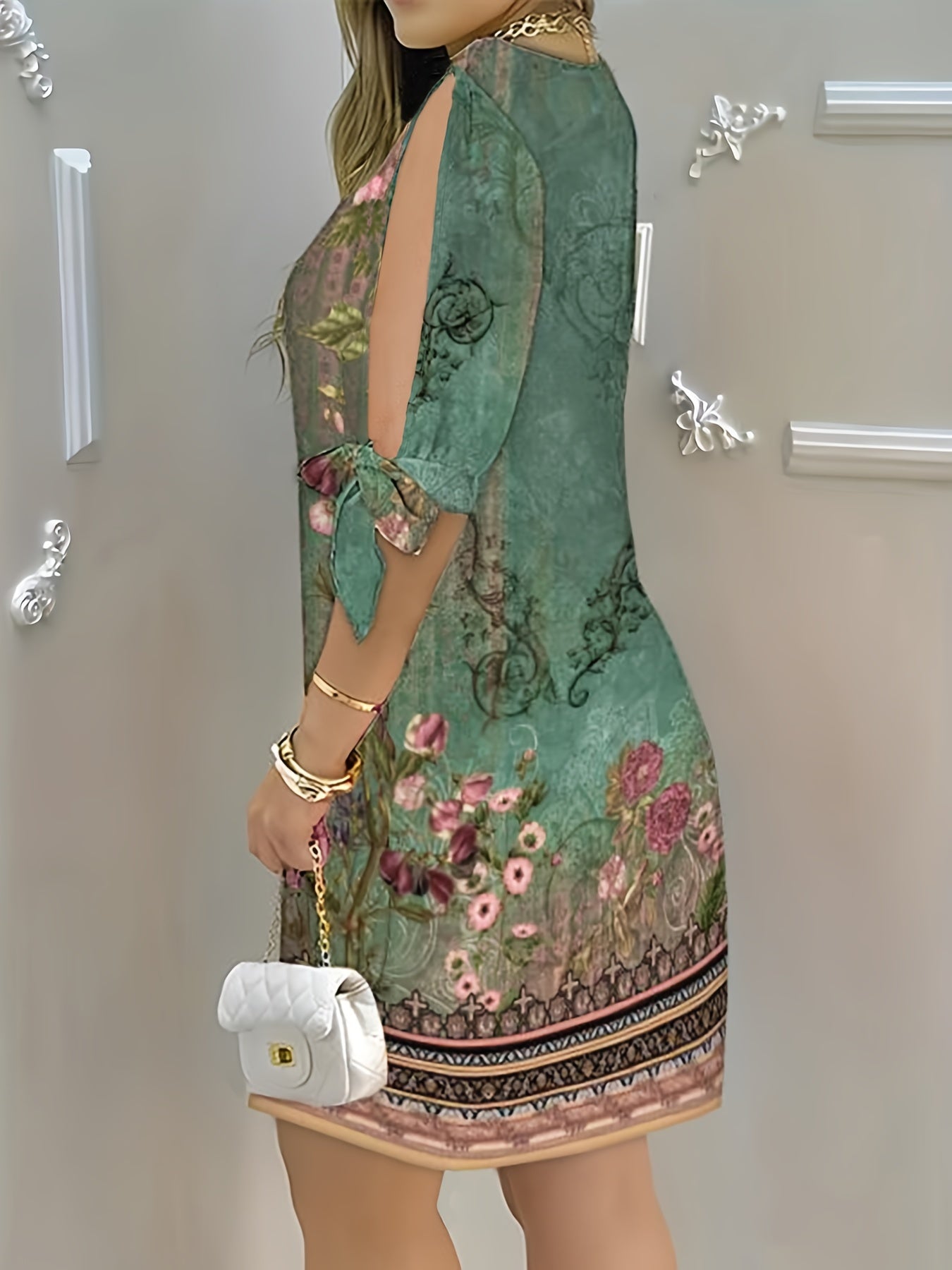Marina Autumn Floral Print Dress