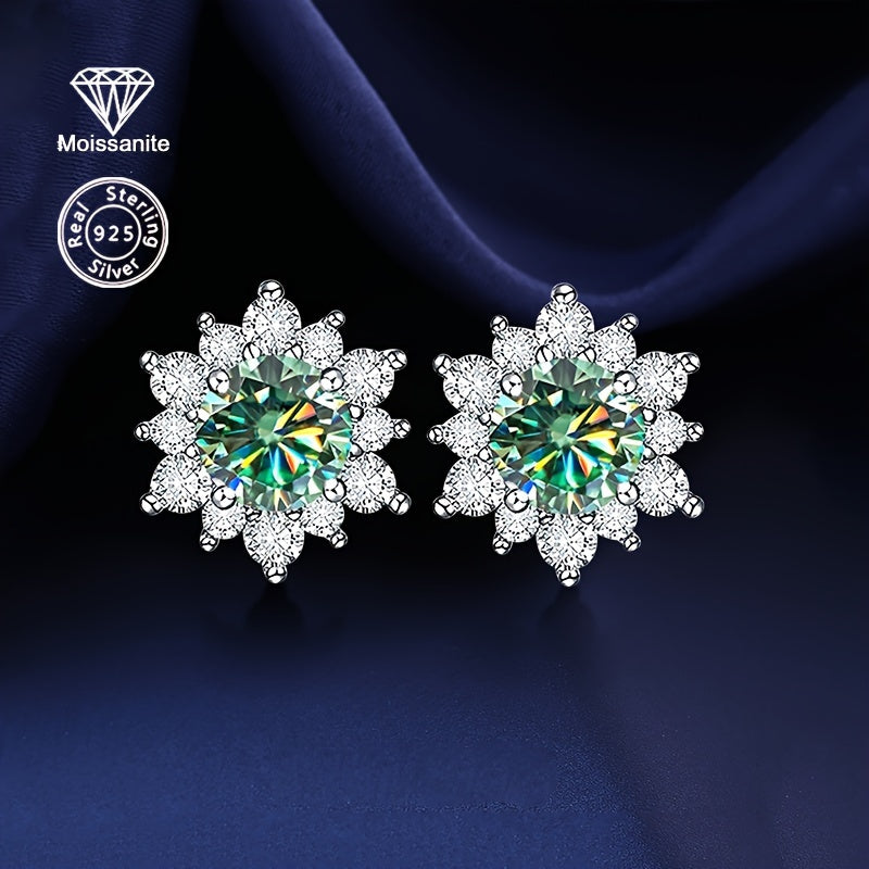Maeve Silver Moissanite Stud Earrings
