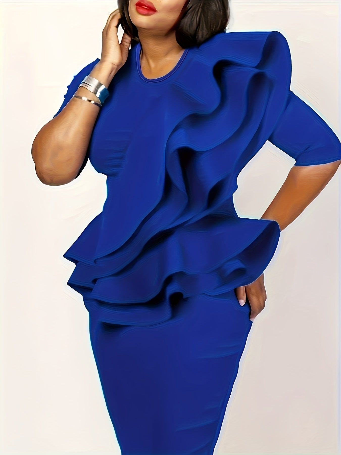 Eudoxia Ruffle Peplum Dress