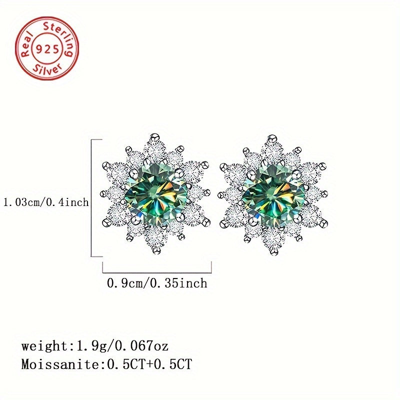 Maeve Silver Moissanite Stud Earrings