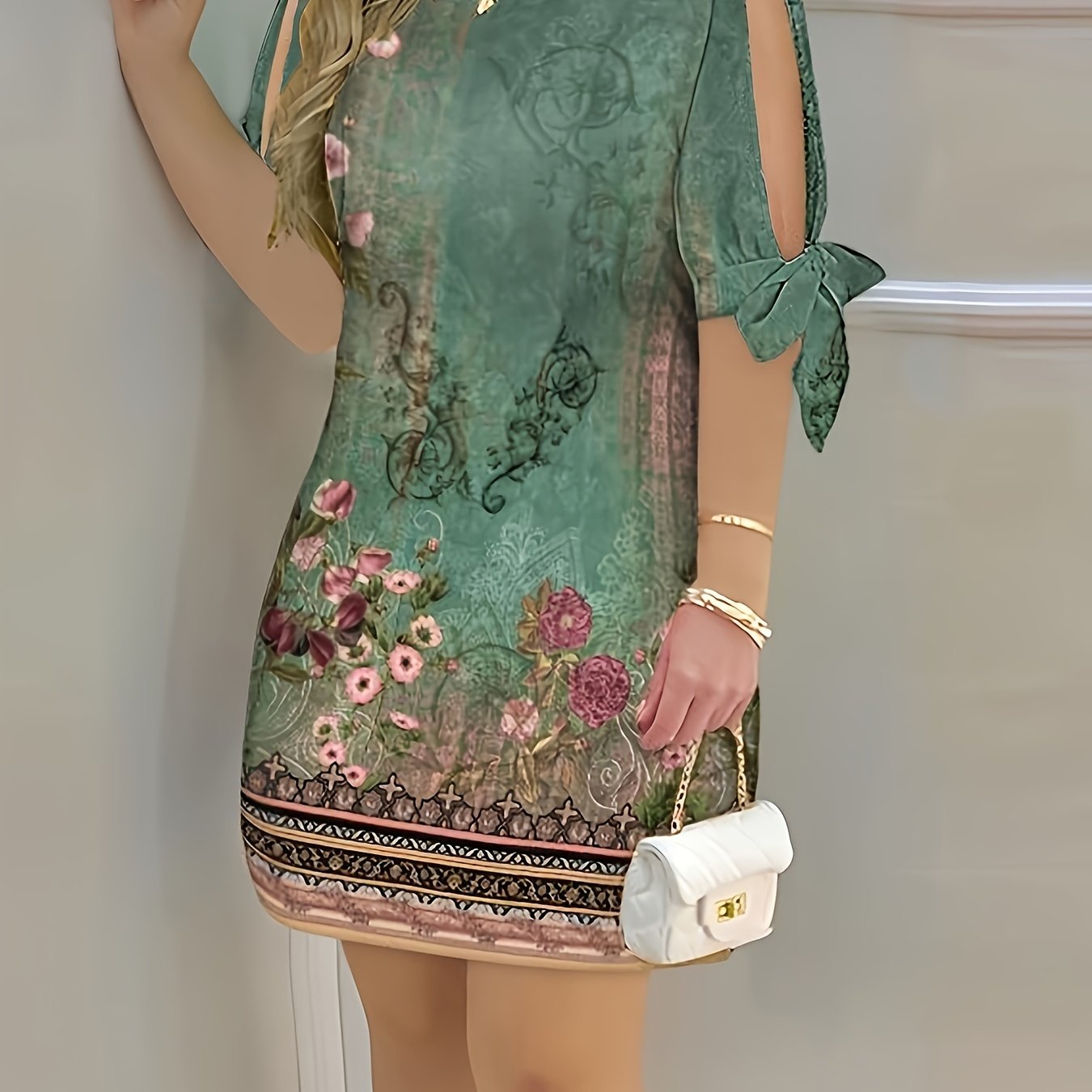 Marina Autumn Floral Print Dress