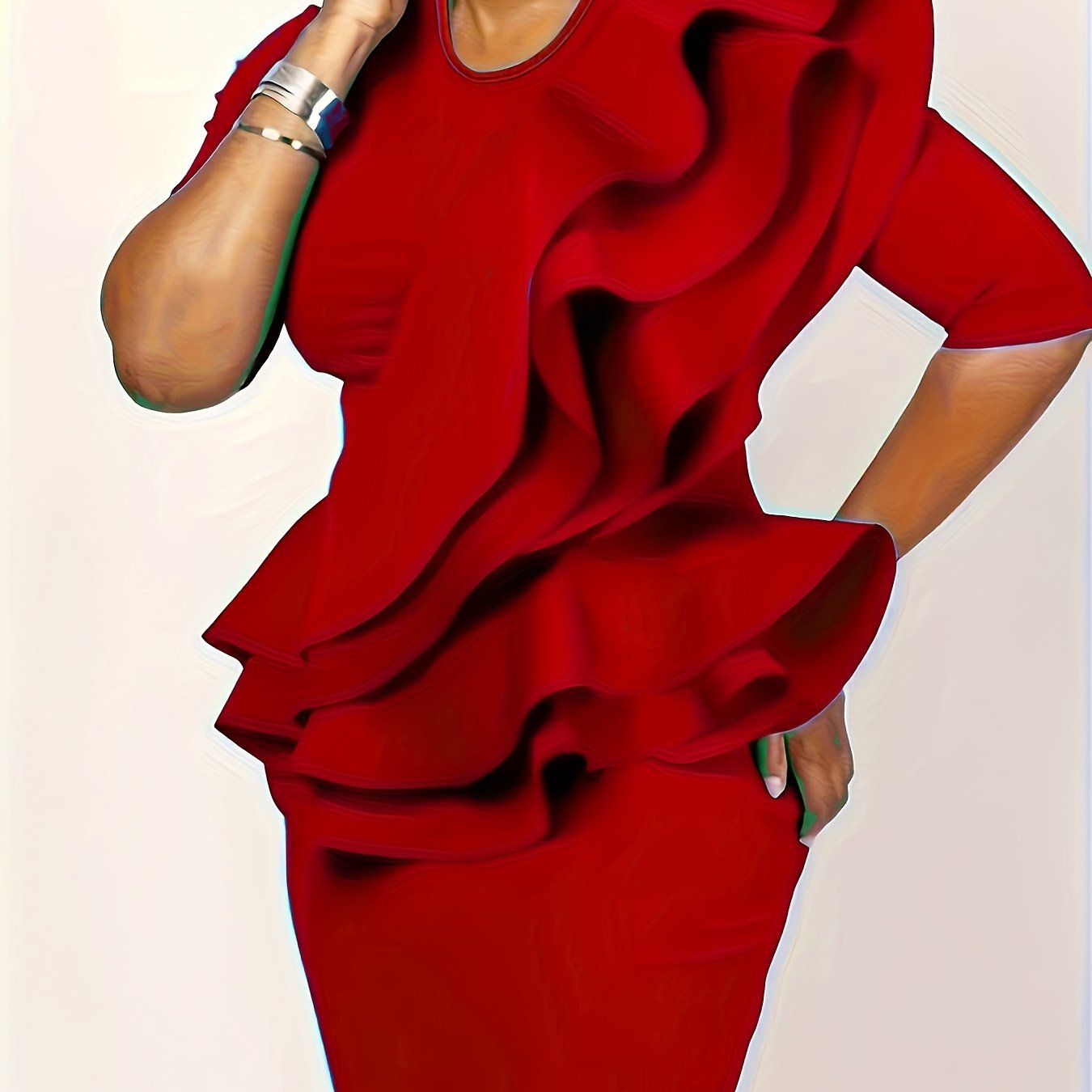 Eudoxia Ruffle Peplum Dress