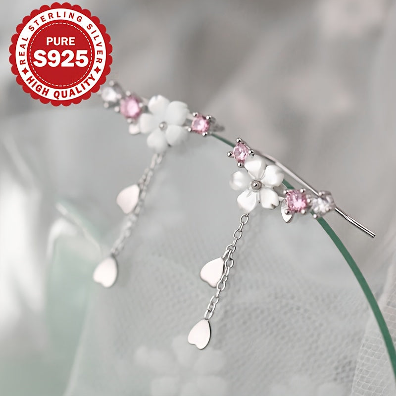 Vivian Cherry Blossom Tassel Earrings