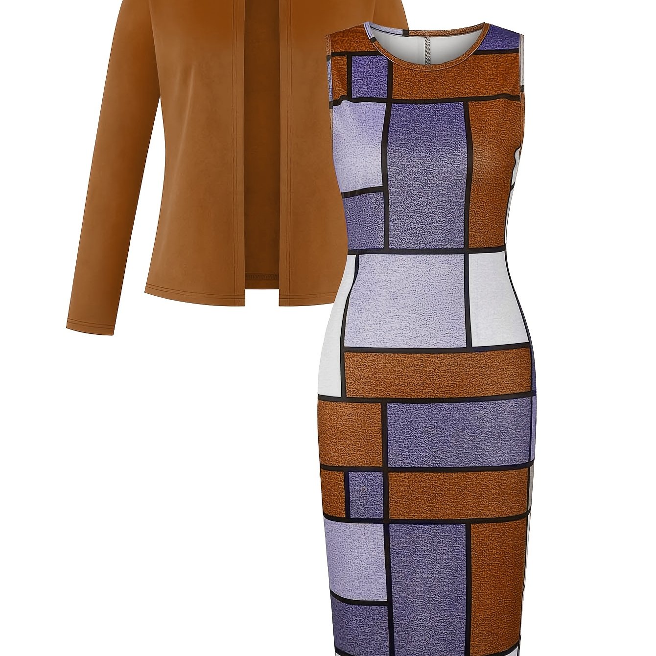 Kalypso Elegant Geo Print Tank Dress
