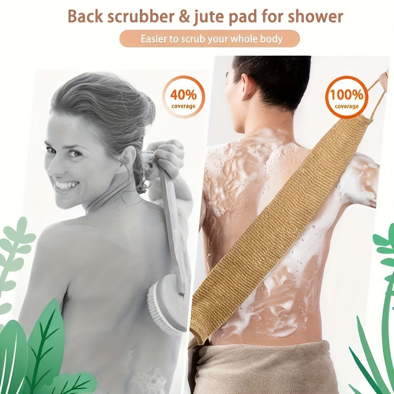Natural Sisal Exfoliating Back Scrubber and Bath Glove Set