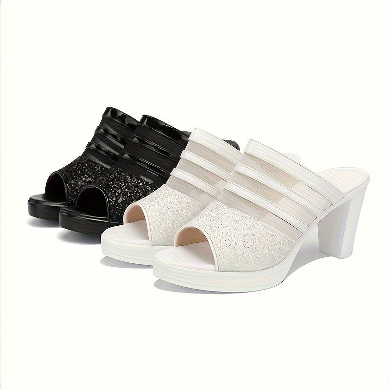 Olfat5 Glitter Sequins Sandals