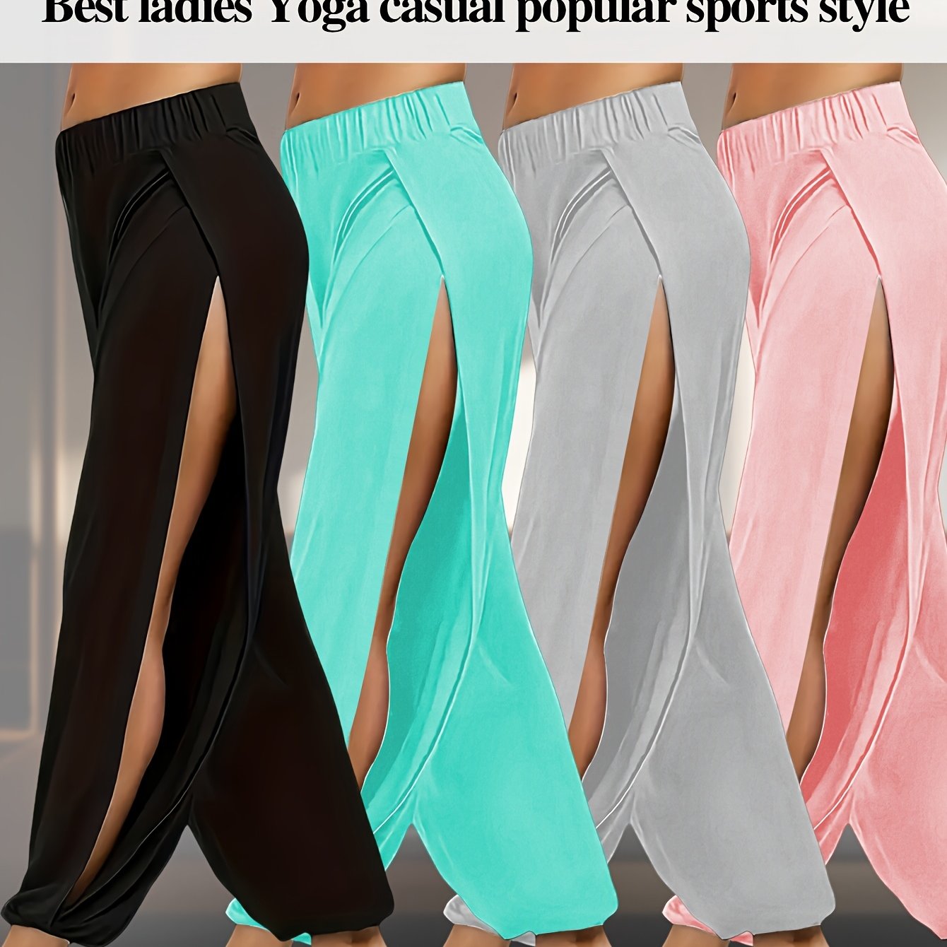 Yoga Leggings with Thigh-High Split