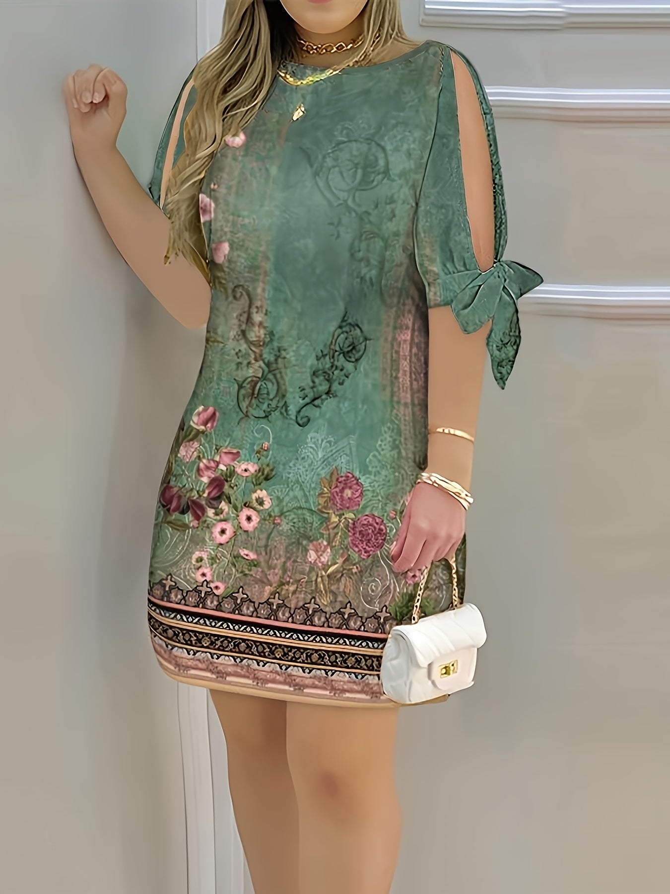 Marina Autumn Floral Print Dress
