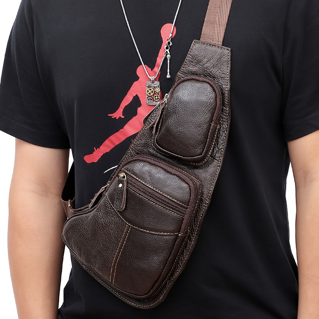 Vintage Genuine Leather Sling Bag