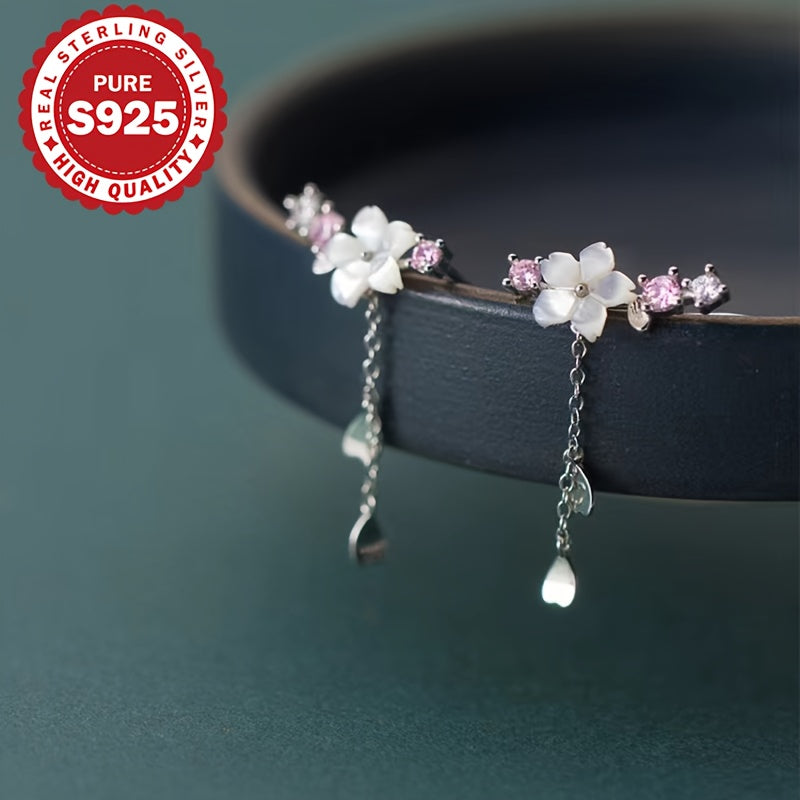 Vivian Cherry Blossom Tassel Earrings
