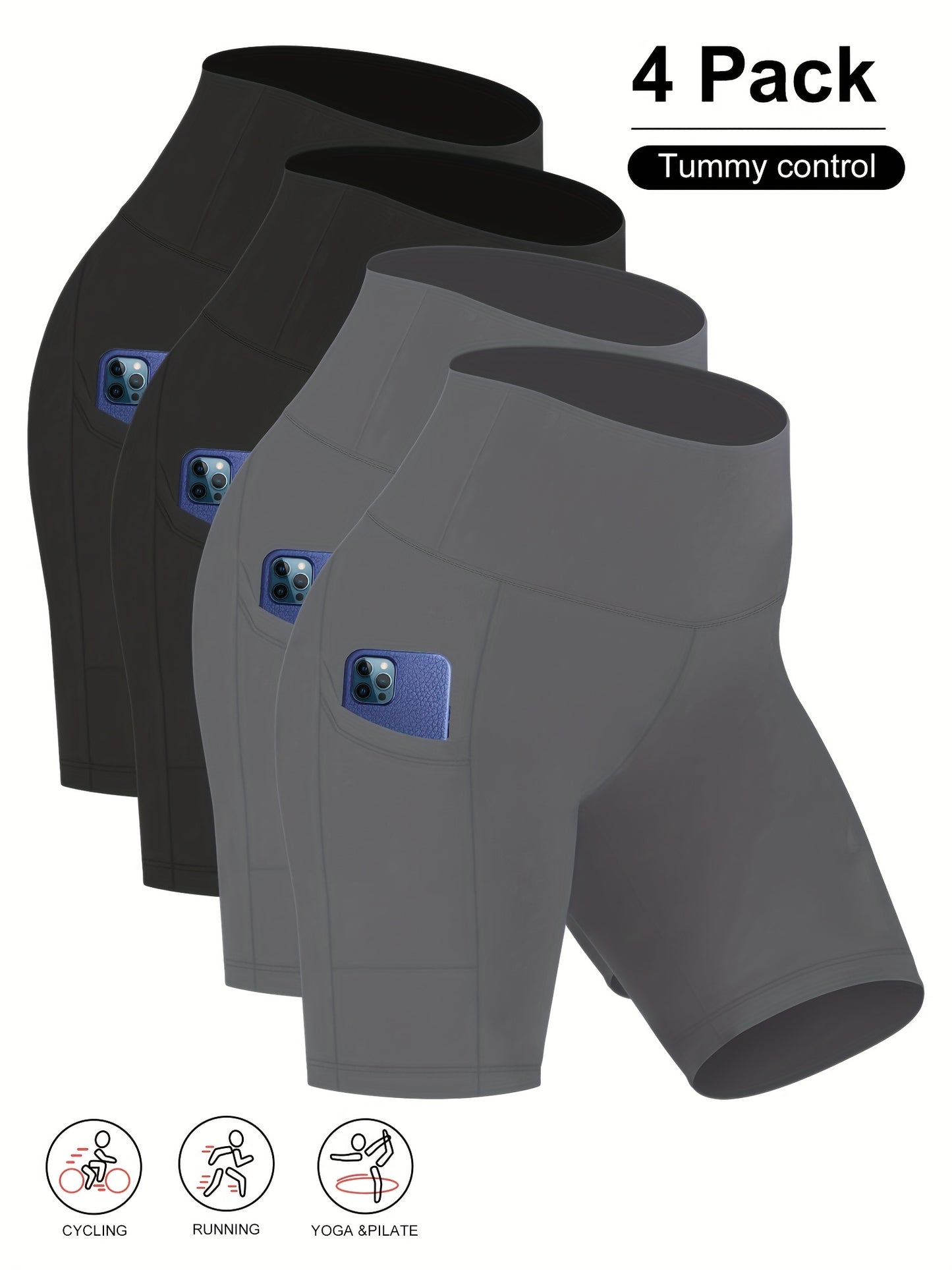 Spyridosa 4pcs Yoga Shorts