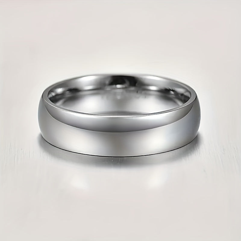 Shiny Titanium Steel 1pc 6mm Ring