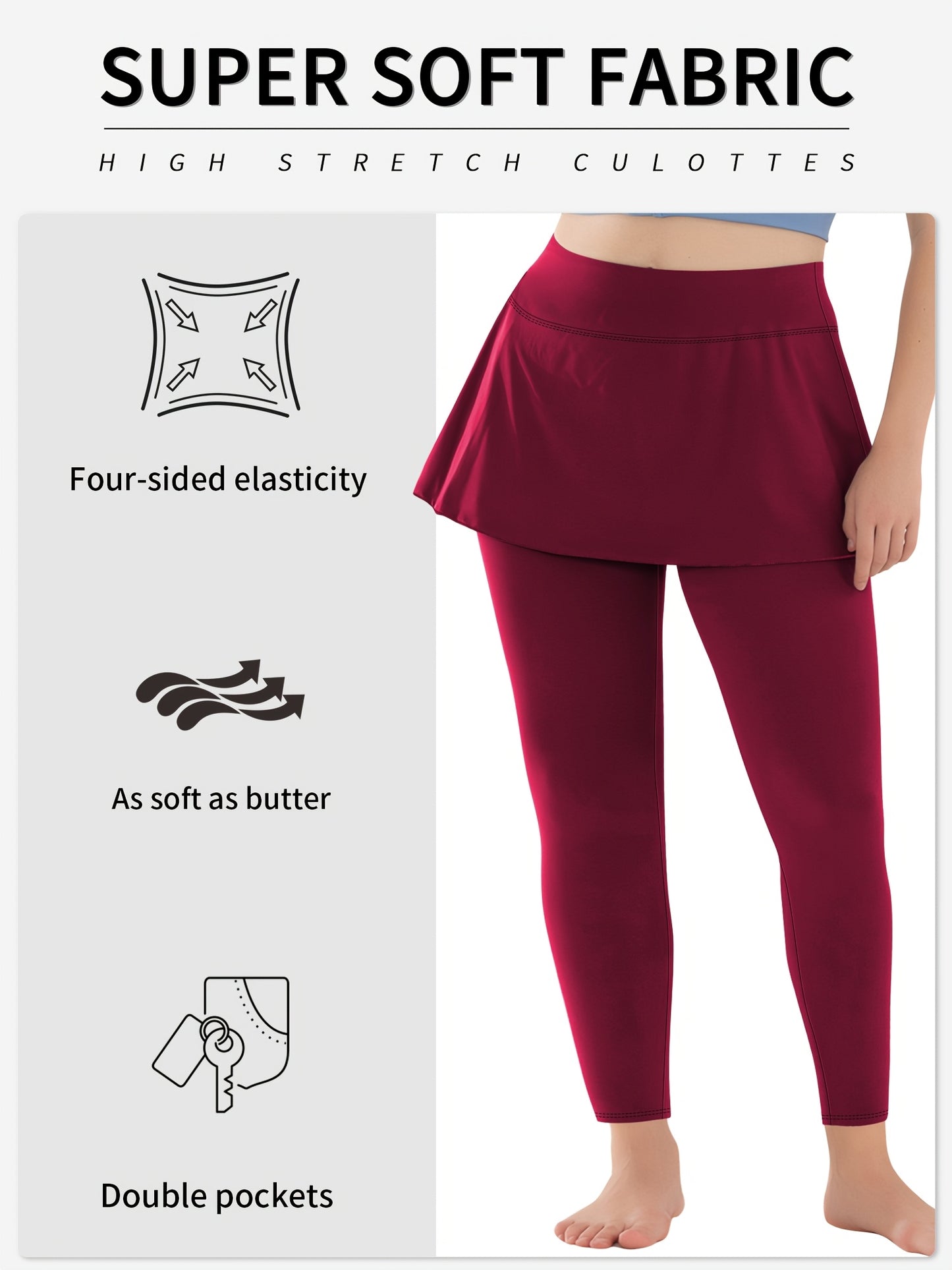Thalia2 Skirted Running Yoga Leggings