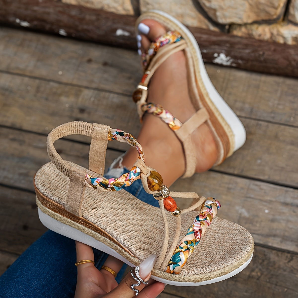 Bohemian Style Women'S Wedge Sandals