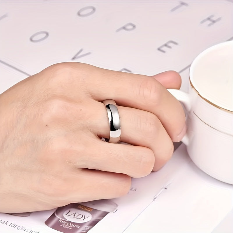 Shiny Titanium Steel 1pc 6mm Ring
