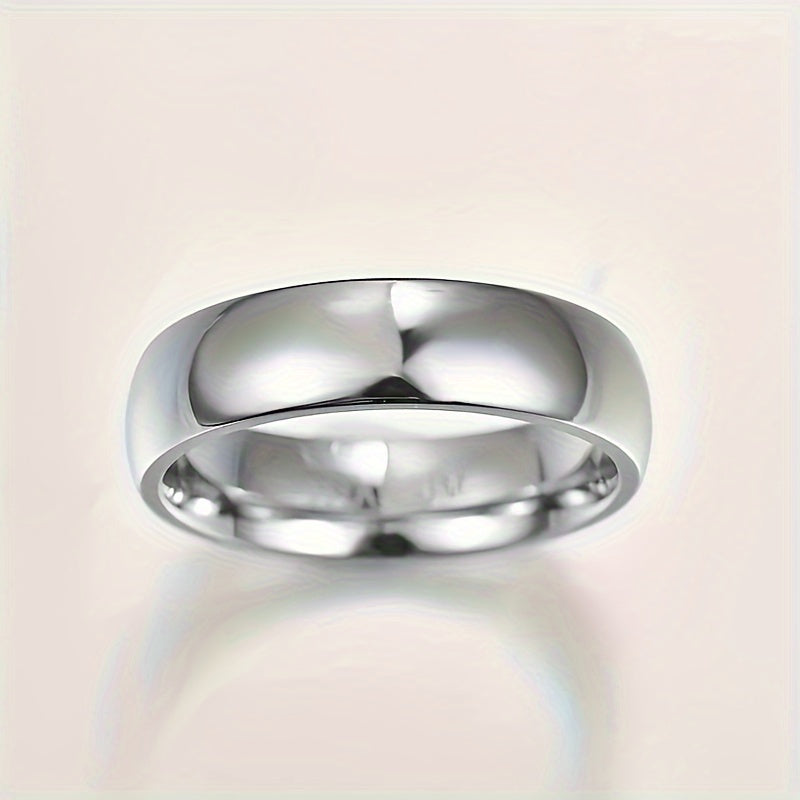 Shiny Titanium Steel 1pc 6mm Ring