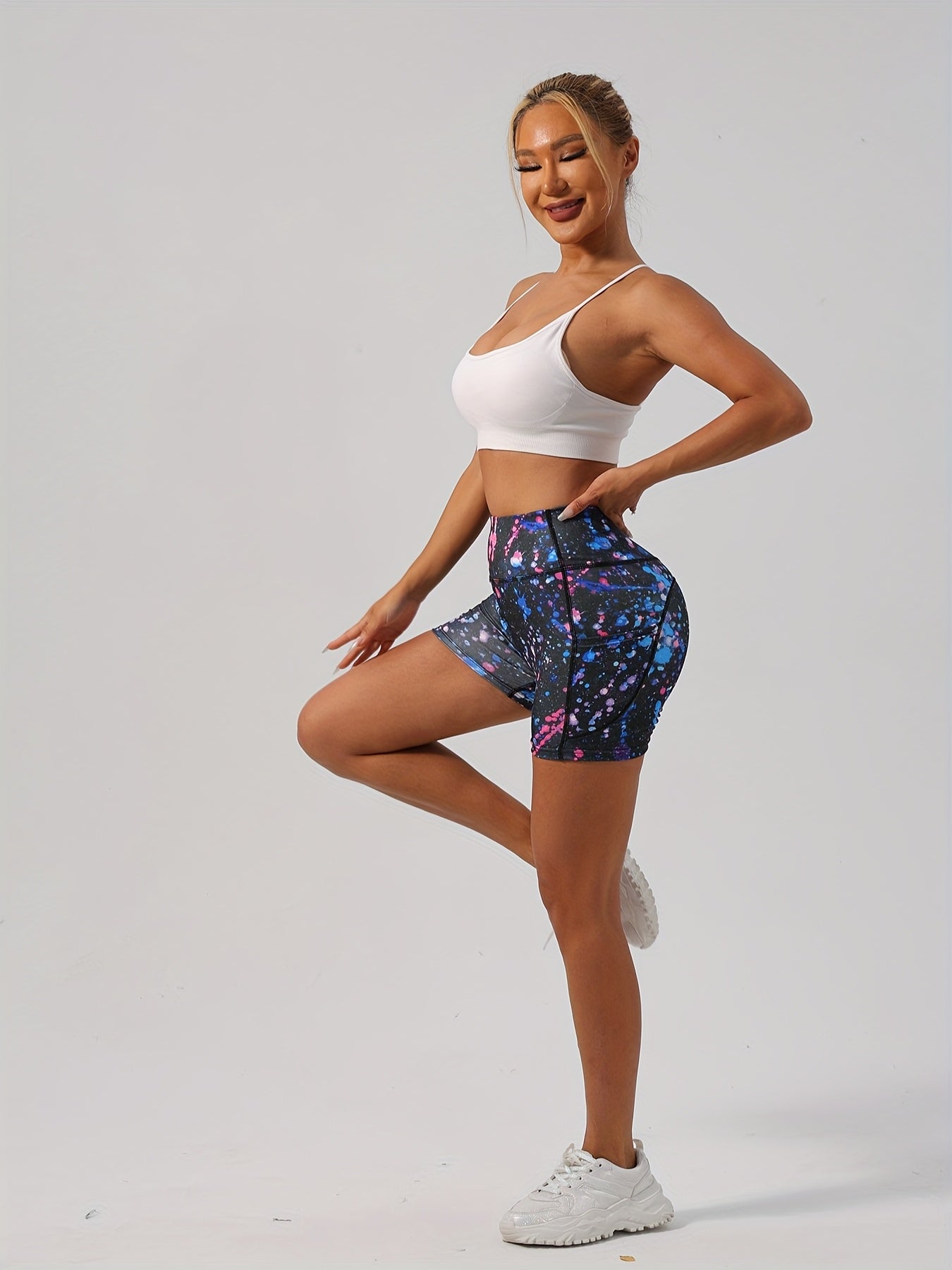 A Set of Five Theodosia Sports Yoga Shorts