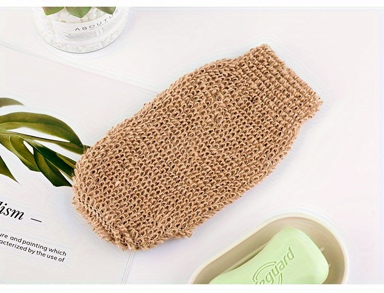 Natural Sisal Exfoliating Back Scrubber and Bath Glove Set