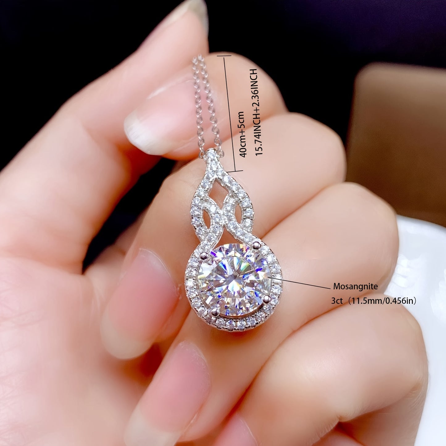 Addison 3-carat Moissanite Necklace