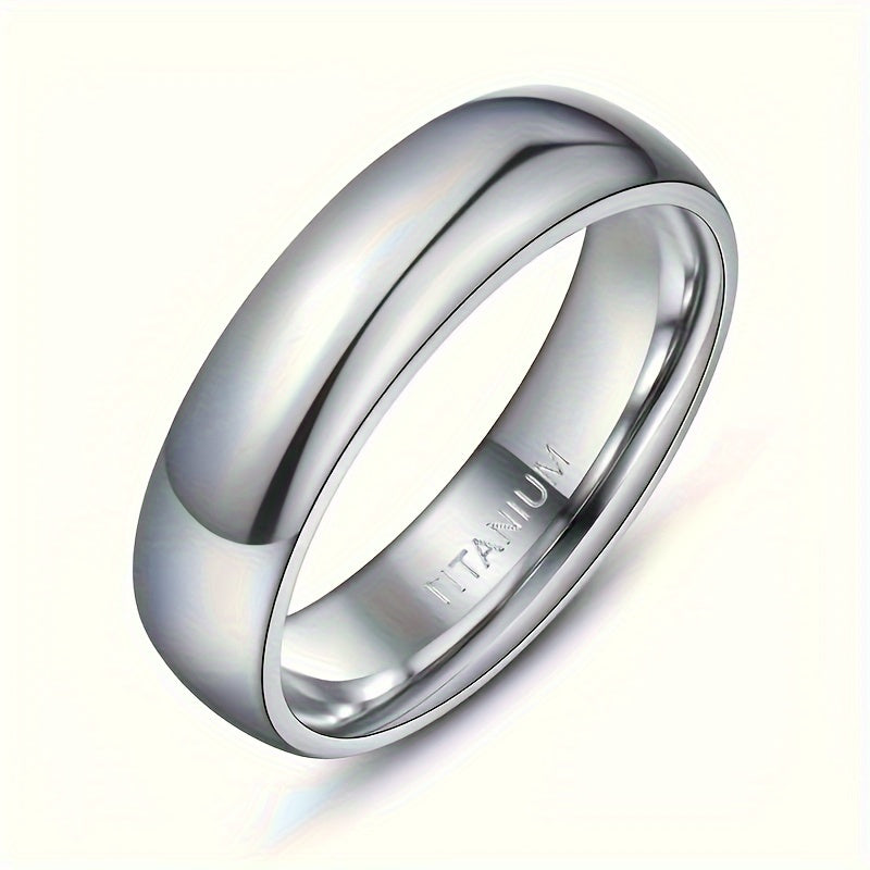 Shiny Titanium Steel 1pc 6mm Ring