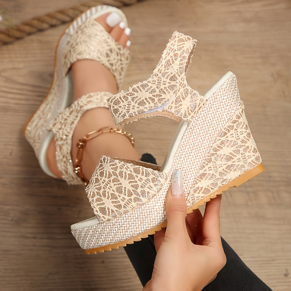 Nova Platform Wedge Sandals