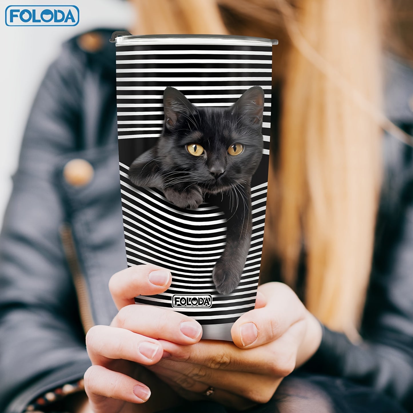 Playful Black Cat Coffee Mug