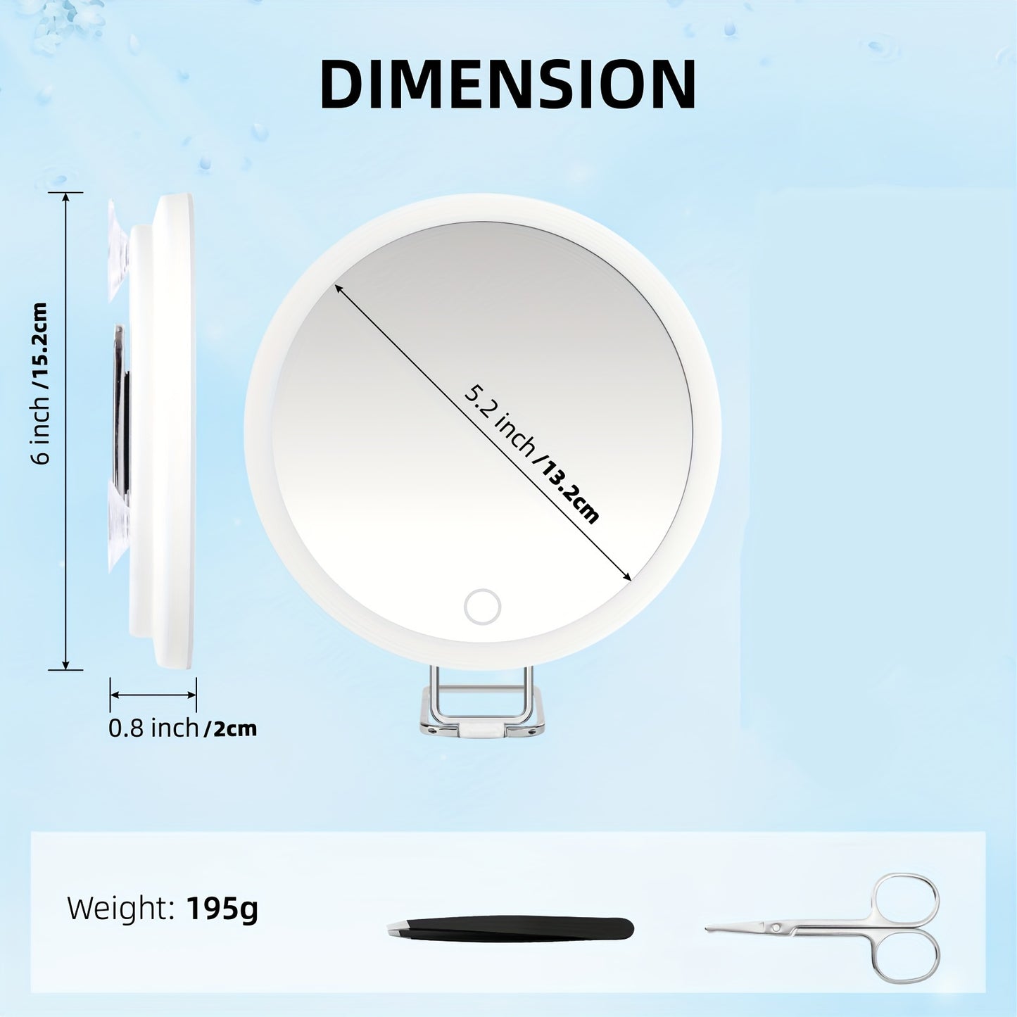 LED Lighted Miror Make up with 10X Magnification